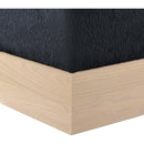  Color_Black -- Meridian Havre Velour Fur Fabric Upholstered Ottoman IMAGE 5