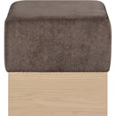 Meridian Havre Brown Velour Fur Fabric Ottoman/Stool IMAGE 3