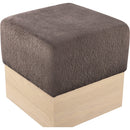 Meridian Havre Brown Velour Fur Fabric Ottoman/Stool IMAGE 4