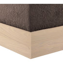 Meridian Havre Brown Velour Fur Fabric Ottoman/Stool IMAGE 5