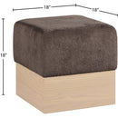  Color_Brown -- Havre Brown Velour Fur Fabric Upholstered Ottoman IMAGE 7