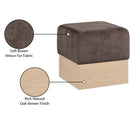  Color_Brown -- Havre Brown Velour Fur Fabric Upholstered Ottoman IMAGE 8