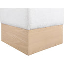 Meridian Havre Cream Velour Fur Fabric Ottoman/Stool IMAGE 5