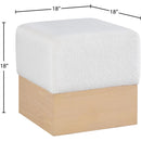  Color_Cream -- Havre Cream Velour Fur Fabric Upholstered Ottoman IMAGE 7