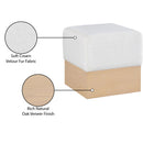 Color_Cream -- Havre Cream Velour Fur Fabric Upholstered Ottoman IMAGE 8
