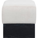  Color_Beige -- Meridian Havre Velour Fur Fabric Upholstered Ottoman IMAGE 3