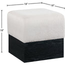  Color_Beige -- Meridian Havre Velour Fur Fabric Upholstered Ottoman IMAGE 7