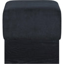  Color_Black -- Havre Black Velour Fur Fabric Upholstered Ottoman IMAGE 3