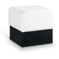  Color_Cream -- Havre Cream Velour Fur Fabric Upholstered Ottoman IMAGE 1