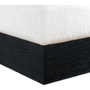  Meridian Havre Cream Velour Fur Fabric Upholstered Ottoman IMAGE 5