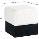  Color_Cream -- Havre Cream Velour Fur Fabric Upholstered Ottoman IMAGE 7