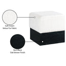 Color_Cream -- Havre Cream Velour Fur Fabric Upholstered Ottoman IMAGE 8