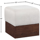  Color_Beige -- Meridian Havre Velour Fur Fabric Upholstered Ottoman IMAGE 6