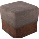  Color_Brown -- Havre Brown Velour Fur Fabric Upholstered Ottoman IMAGE 4
