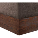  Color_Brown -- Havre Brown Velour Fur Fabric Upholstered Ottoman IMAGE 5