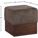  Color_Brown -- Havre Brown Velour Fur Fabric Upholstered Ottoman IMAGE 6