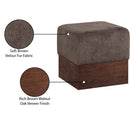  Color_Brown -- Havre Brown Velour Fur Fabric Upholstered Ottoman IMAGE 7