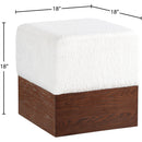  Color_Cream -- Havre Cream Velour Fur Fabric Upholstered Ottoman IMAGE 6