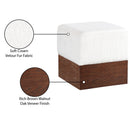  Color_Cream -- Havre Cream Velour Fur Fabric Upholstered Ottoman IMAGE 7