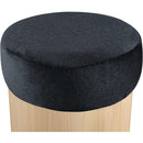  Color_Black -- Meridian Nimes Velour Fur Fabric Upholstered Ottoman IMAGE 4