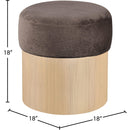  Meridian Nimes Brown Velour Fur Fabric Upholstered Ottoman IMAGE 5