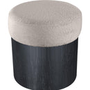 Color_Beige -- Meridian Nimes Velour Fur Fabric Upholstered Ottoman IMAGE 4