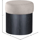  Color_Beige -- Meridian Nimes Velour Fur Fabric Upholstered Ottoman IMAGE 6