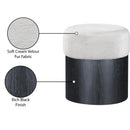  Color_Cream -- Nimes Cream Velour Fur Fabric Upholstered Ottoman IMAGE 7