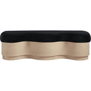  Color_Black -- Meridian Savoy Velour Fur Fabric Upholstered Bench IMAGE 3