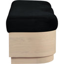  Color_Black -- Meridian Savoy Velour Fur Fabric Upholstered Bench IMAGE 4