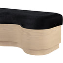  Color_Black -- Meridian Savoy Velour Fur Fabric Upholstered Bench IMAGE 5