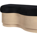  Color_Black -- Meridian Savoy Velour Fur Fabric Upholstered Bench IMAGE 6