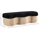  Color_Black -- Meridian Savoy Velour Fur Fabric Upholstered Bench IMAGE 8