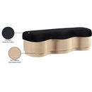  Color_Black -- Meridian Savoy Velour Fur Fabric Upholstered Bench IMAGE 9