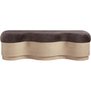  Color_Brown -- Savoy Brown Velour Fur Fabric Upholstered Bench IMAGE 3