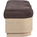  Color_Brown -- Savoy Brown Velour Fur Fabric Upholstered Bench IMAGE 4