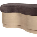  Color_Brown -- Savoy Brown Velour Fur Fabric Upholstered Bench IMAGE 6
