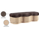  Color_Brown -- Savoy Brown Velour Fur Fabric Upholstered Bench IMAGE 9
