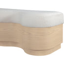  Color_Cream -- Savoy Cream Velour Fur Fabric Upholstered Bench IMAGE 5