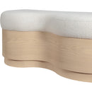  Color_Cream -- Savoy Cream Velour Fur Fabric Upholstered Bench IMAGE 6