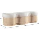  Color_Cream -- Savoy Cream Velour Fur Fabric Upholstered Bench IMAGE 8