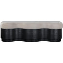  Color_Beige -- Meridian Savoy Velour Fur Fabric Upholstered Bench IMAGE 3