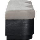  Color_Beige -- Meridian Savoy Velour Fur Fabric Upholstered Bench IMAGE 4