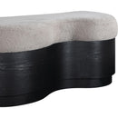  Color_Beige -- Meridian Savoy Velour Fur Fabric Upholstered Bench IMAGE 5