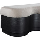  Color_Beige -- Meridian Savoy Velour Fur Fabric Upholstered Bench IMAGE 6