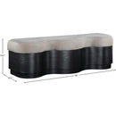  Color_Beige -- Meridian Savoy Velour Fur Fabric Upholstered Bench IMAGE 8