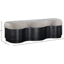 Meridian Savoy Beige Velour Fur Fabric Upholstered Bench IMAGE 8