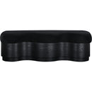  Color_Black -- Savoy Black Velour Fur Fabric Upholstered Bench IMAGE 3