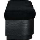  Color_Black -- Savoy Black Velour Fur Fabric Upholstered Bench IMAGE 4