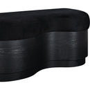  Color_Black -- Savoy Black Velour Fur Fabric Upholstered Bench IMAGE 5